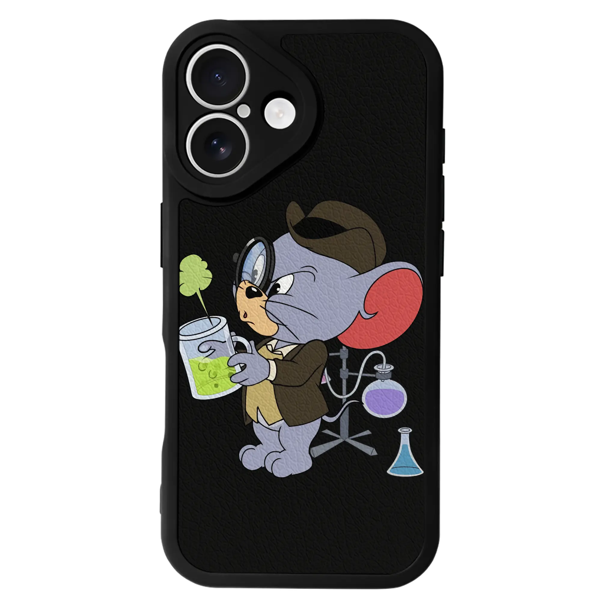 トムとジェリー グッズ タフィー - IPhone 16シリーズ対応 ・ シリコンスマホケース ・ レザー調 ・ 高精度フィット ・ 耐衝撃 ・ ワイヤレス充電対応 ・ 精密カット